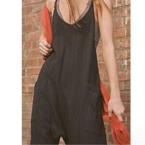 Free People Small Hot Shot Cable Knit Onesie Black